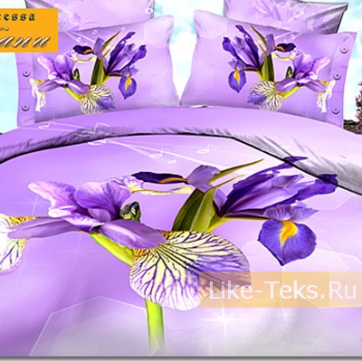 Комплект Сатин 3D ИРИС ФИОЛЕТОВЫЙ Комплект Сатин 3D ИРИС ФИОЛЕТОВЫЙ